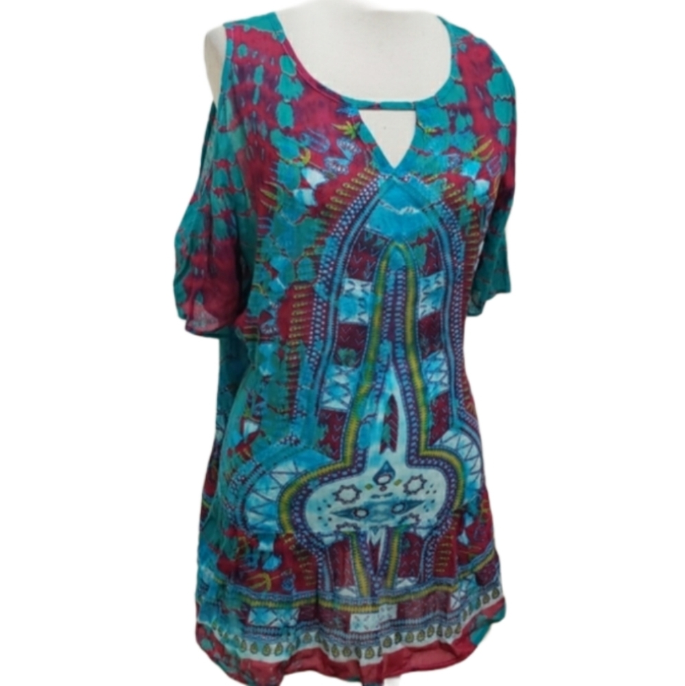 Cold shoulder short sleeve shirt top